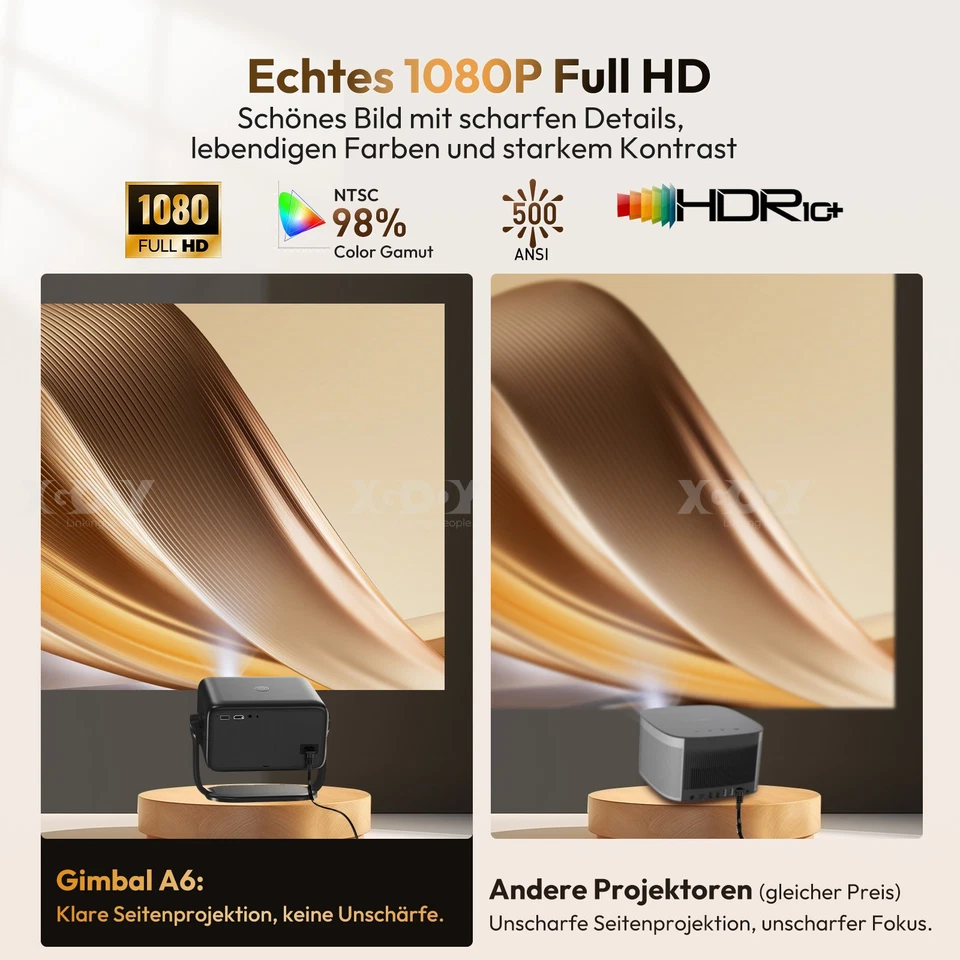 25000 lumen LED Projektor WiFi Android 4K USB HDMI Beamer UHD Heimkino Autofokus - Bild 3 von 4