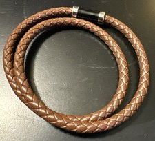 Stylish Braided Leather Bracelet w/ Magnetic Closure EUC
