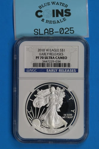 2010 W $1 SILVER AMERICAN EAGLE NGC PF70 ULTRA CAMEO EARLY RELEASES ER SLAB-025