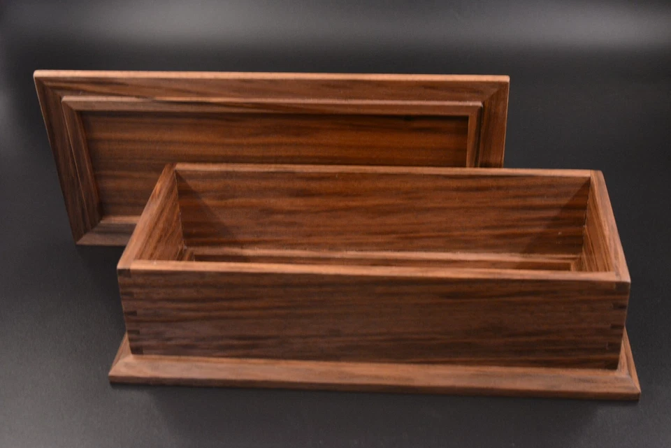 Caja con detalles de milano hecha en NOGAL baratija recuerdo joyería pluma lápiz madera adorno Foto 4 de 4