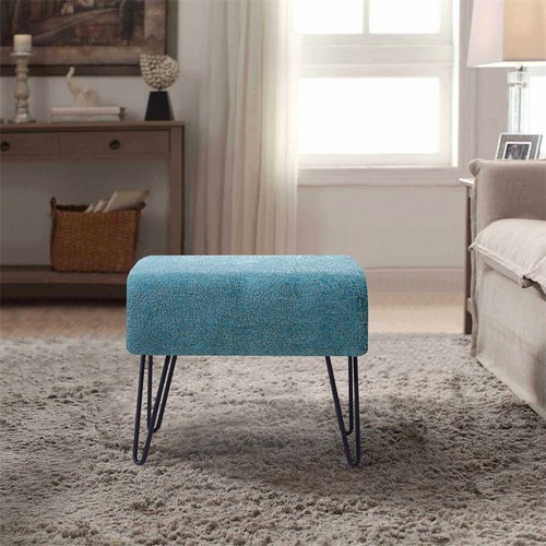 Jacquard Chenille Ottoman Bench Modern Foot Rest Stool Vanity Chair Stylish Pouf - Picture 61 of 111
