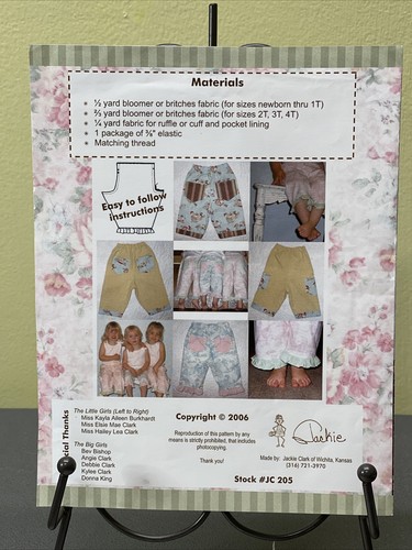 UNCUT Britches & Bloomers Girls Sz Newborn To 4T Pants Ruffles Pockets JC 205 - Picture 6 of 12