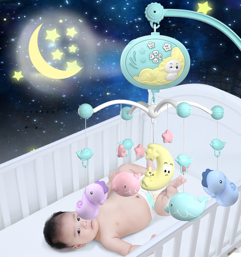 Baby Musical Crib Bed Cot Mobile Stars Dreams Light Flash Nusery