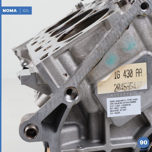 02-05 Jaguar X400 X-Type 2.5L V6 AJ25 Engine Motor Block 1U2E6009C OEM 67k - Picture 16 of 23