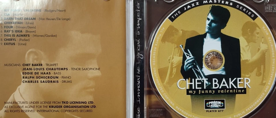 Chet Baker-My Funny Valentine CD Album.2001 Prism Leisure PLATCD 677.Cheryl/CTA+ Foto 3 de 4