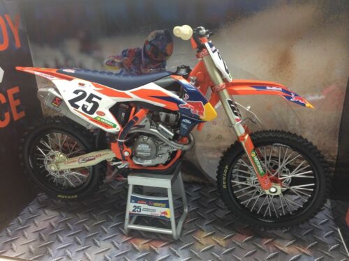 Neu Ray Marvin Musquin KTM Sxf 450 1:10 Motocross Spielzeug Modell Quad Orange - Photo 1/3