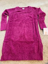 Lularoe Lauren Sweater Dress Size XS Solid Pink Block Soft Comfy New