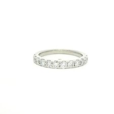 Classic Platinum 0.60ctw Round Pave Diamond Stackable Wedding Band Ring