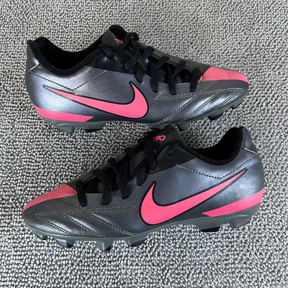 Nike JR Total T90 Shoot IV FG Gray Pink Soccer Cleats Girl s Youth