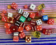 Vintage Dice Lot! Bakelite 50s 60s 70s 80s Translucent Various Colors Sizes Die