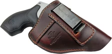 The Defender Leather IWB Holster - Fits Most J Frame Revolvers Incl. Ruger LCR, 