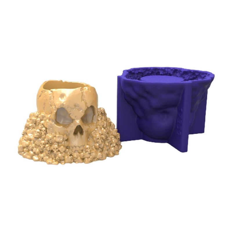 Skull Pen Holder and Flower Pot Epoxy Resin Craft Mold