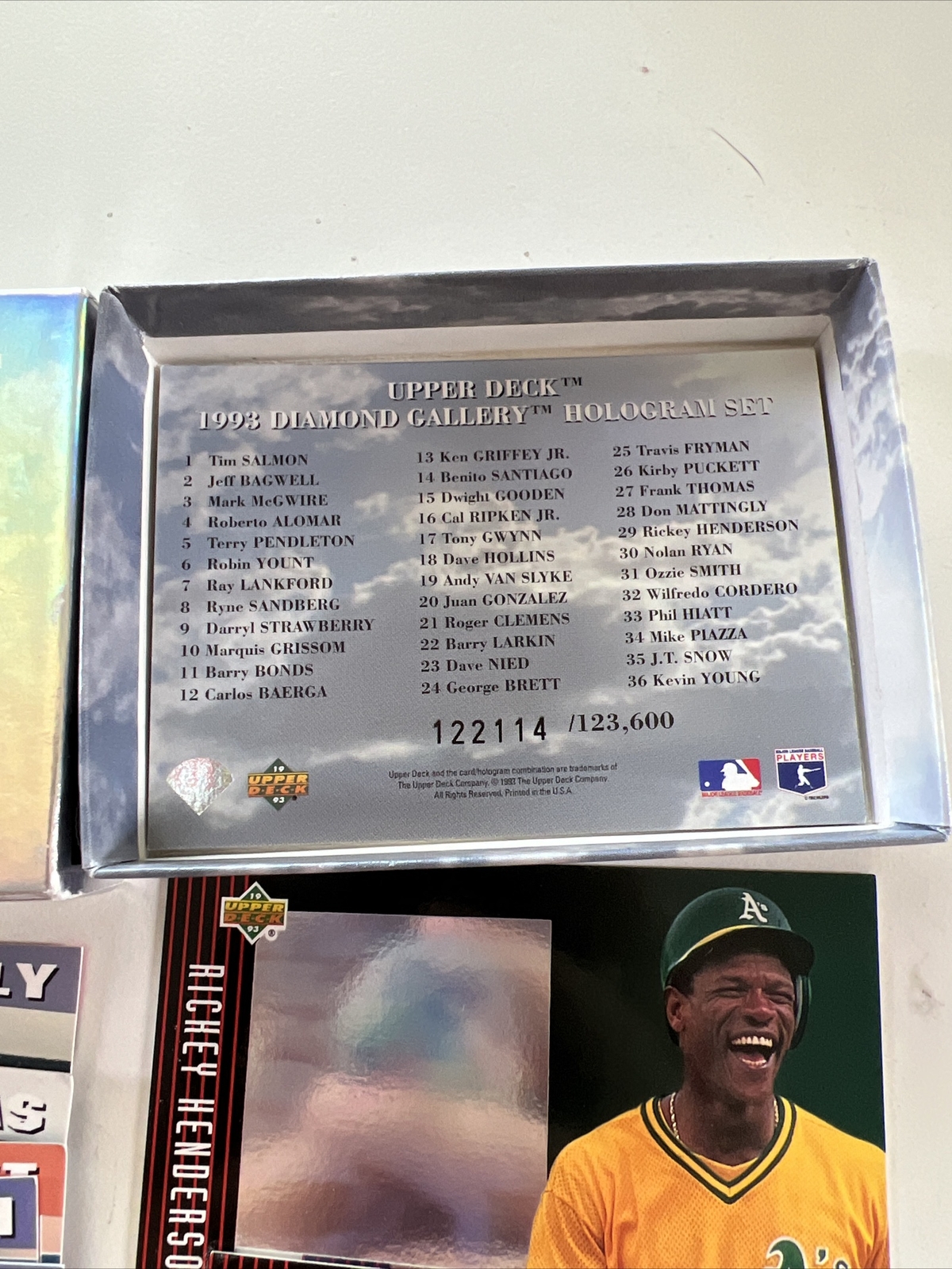 1993 Upper Deck Diamond Gallery Major League Baseball Hologram Set 36