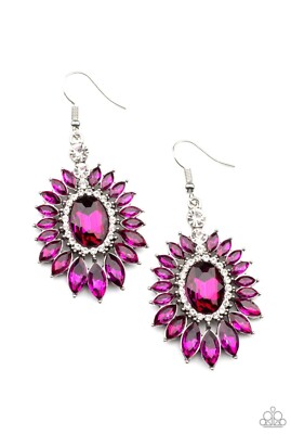 Paparazzi Accessories ~ Big Time Twinkle Pink Earrings