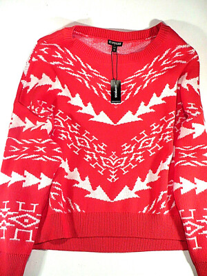 Express Sweater Red Christmas Holiday 
