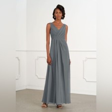 Azazie Gray Bridesmaid Dress Maxi Size C=6