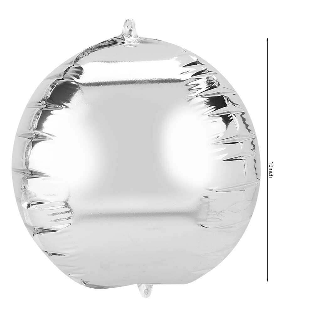 (20pcs Silver)Balloons 4D Round Sphere Shaped Aluminum Foil Balloons