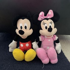 Set of 2 Disney Mickey and Minnie Mouse Plush Stuffed Toy 10"