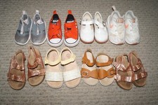 LOT OF 8 PAIR TODDLER GIRL SHOES CAT  JACK NIKE FELIX  FLORA CONVERSE