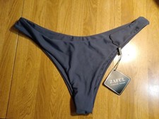 NWT Zaful Solid Gray Cheeky Bikini Bathing Suit Bottoms Sz Large 8 Forever Young