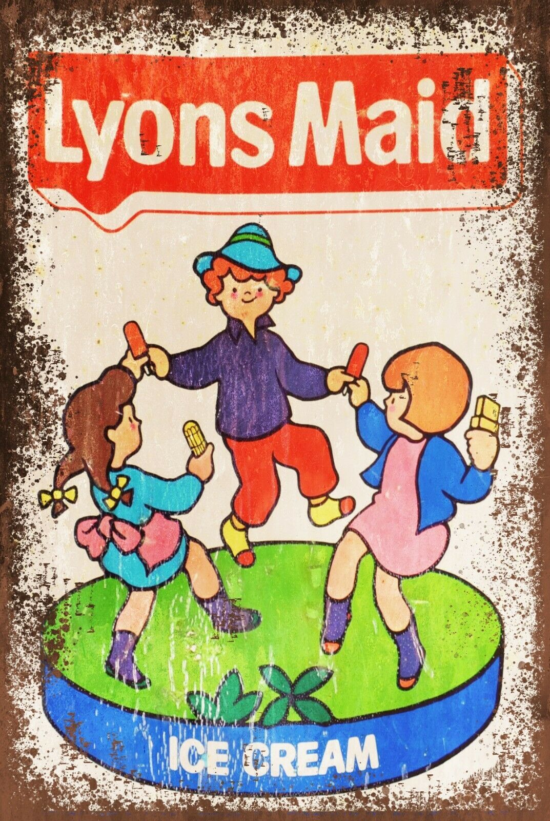 Lyons Maid Ice Cream and Lolly Advert Retro Vintage Style Metal Sign