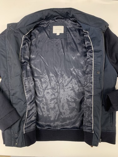 BNWOT Trenery Navy Blue Wool Puffer Jacket Satin Lined Mens Size XXXL RRP 399 - Picture 6 of 7