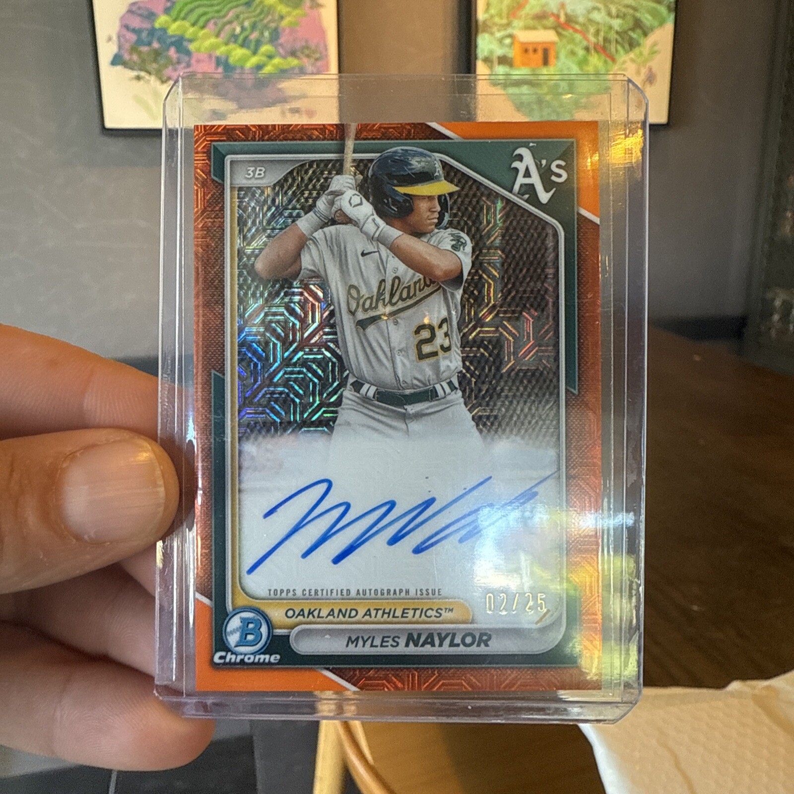 2024 Bowman Chrome Myles Naylor Auto Orange Mojo /25 eBay