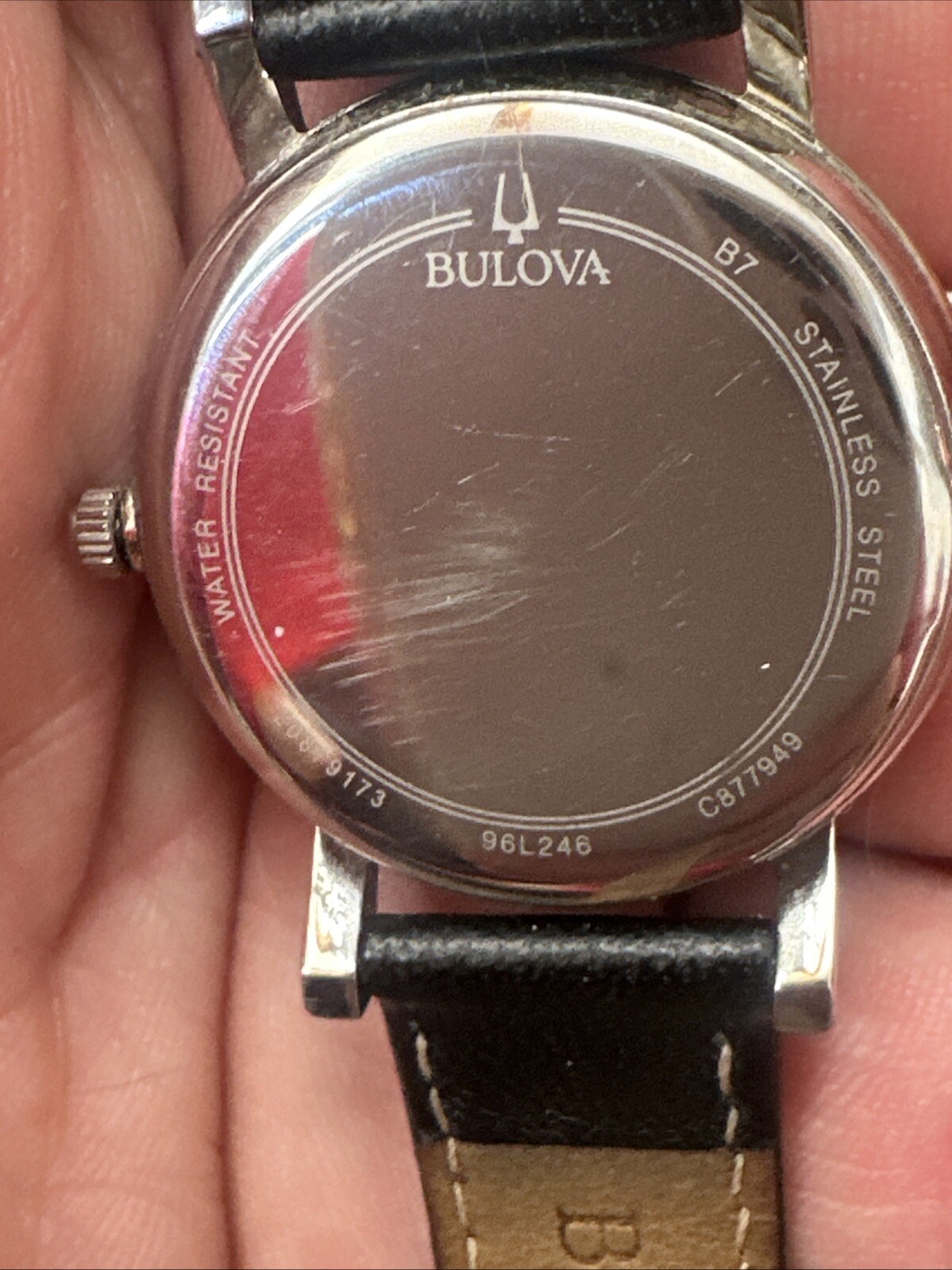 Bulova 96L246 Silver Tone Black Dial Swarovski Crystals