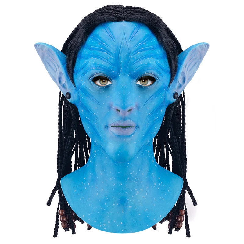 Avatar headgear Masquerade head Mask party Cosplay Costume Props Halloween Latex - Image 2 of 4