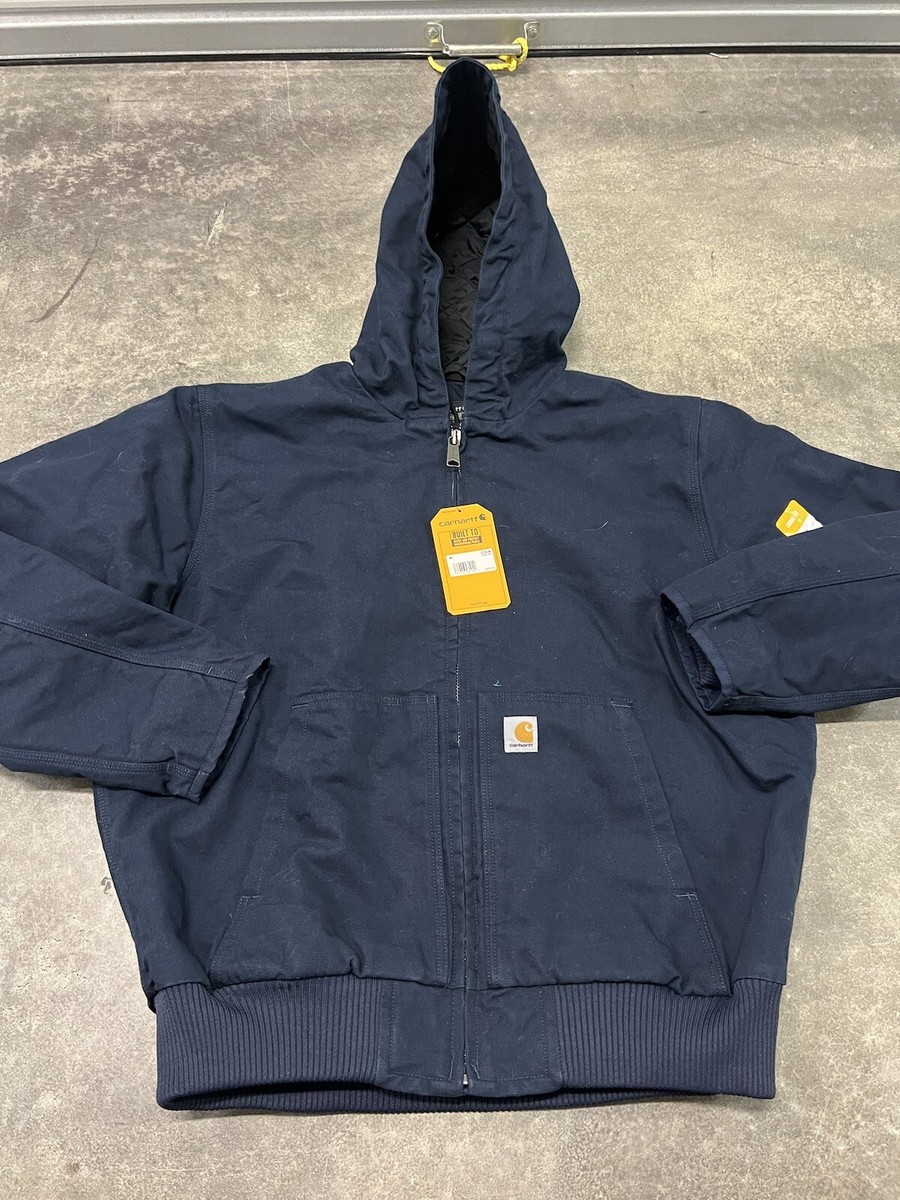 Mens CARHARTT Navy Loose Fit Washed Duck Insulated Active