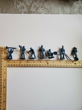 Vintage Marx toy Cape Canaveral Air Force Ground Crew 1960's Metallic Blue 7 lot