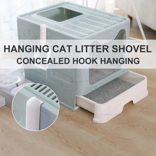 Self-Cleaning Hooded Cat Litter Box Enclosed Large Kitty Toilet Box Tray Refills - Picture 5 of 15
