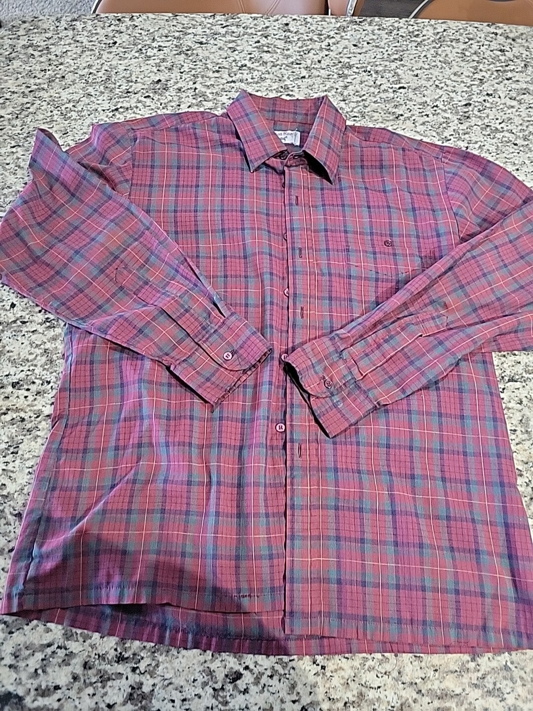 FILA Camicia Benton Row uomo Med verde marrone blu con bottoni manica lunga casual