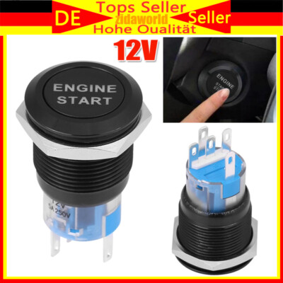 12V Universal LED  Auto Motor Startknopf Druckschalter Zündung Starter Schalter~