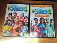Lot of 2 THE SIMS 4 Video Game an Expansion Pack GET TO WORK PC - Clean Discs!