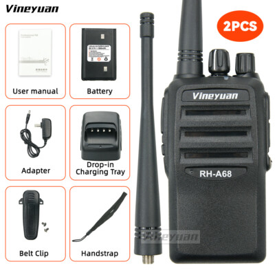 2X Vineyuan RH-A68 AI Noise Reduction Two Way Radio 5W UHF 400-470MHz Long Range