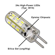 3x G4 LED 1,5 Watt Lampe DIMMBAR WARMWEIß 12V DC 24 SMD Spot Halogen Dimmer Set