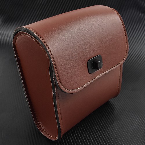 Universal Motorcycle Front Handlebar Tool Bag Luggage Pouch Saddle Bag Brown - Picture 5 of 6
