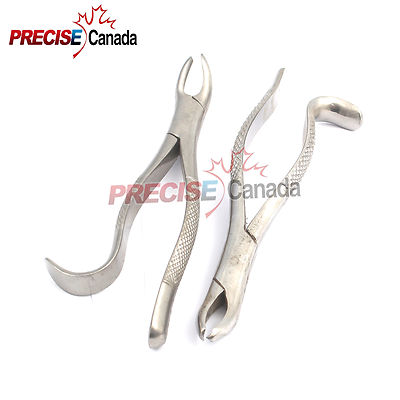 PRECISE CANADA 2 Dental Surgery Tooth Extracting Forceps # 18 L & 18 R