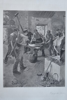 DEN ANKER SCHMIEDEN ANTIKE FOTOGRAVUR STANHOPE FORBES GEMÄLDE J.S. TUGEND