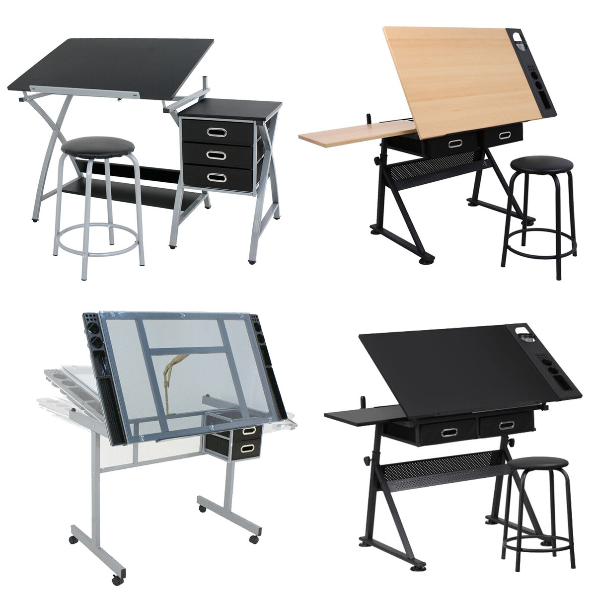 Drafting Table Angle Adjustable Artist Craft Desk Drawing