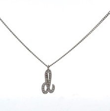 Sterling Silver Diamond "d" Initial Pendant with Chain 3404600
