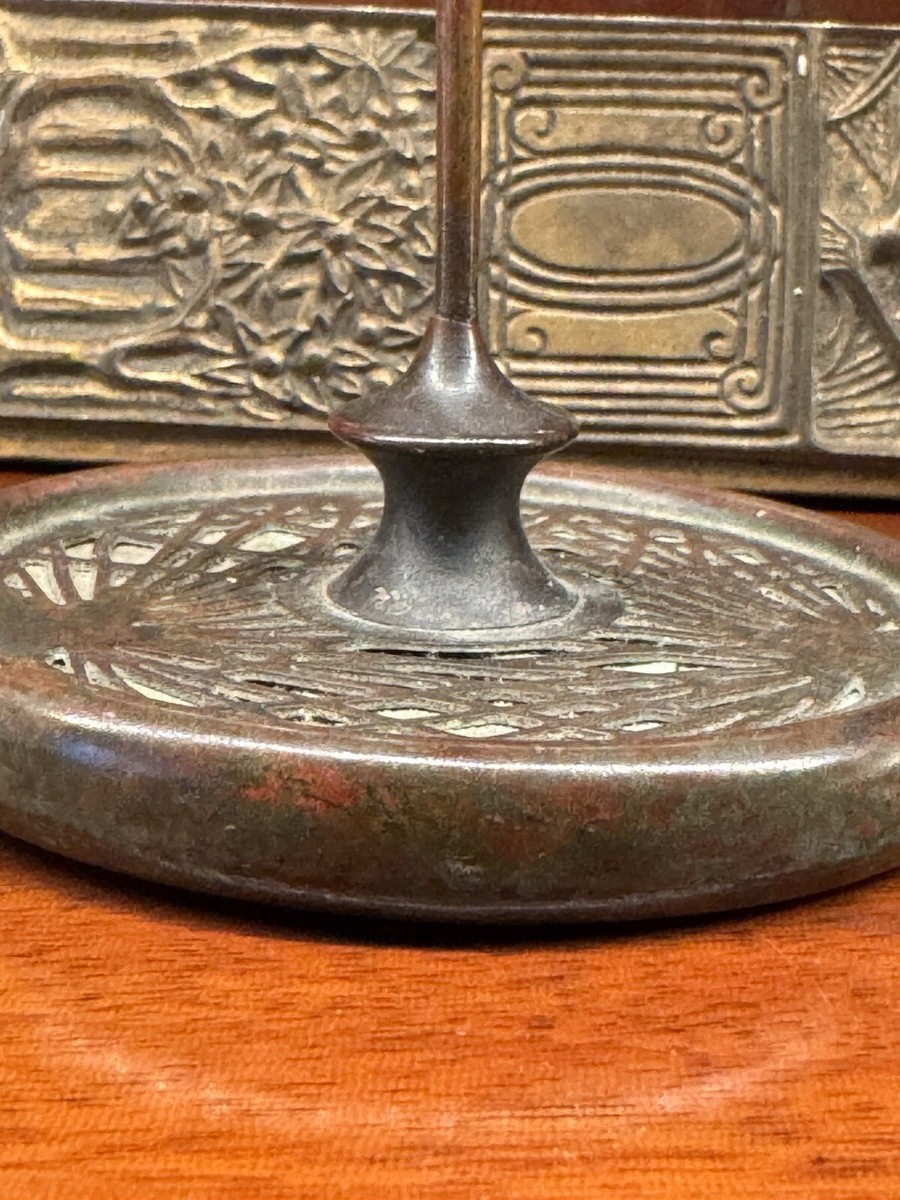 Antique 20c Tiffany Studios Desk SPINDLE #961 PINE NEEDLE Green