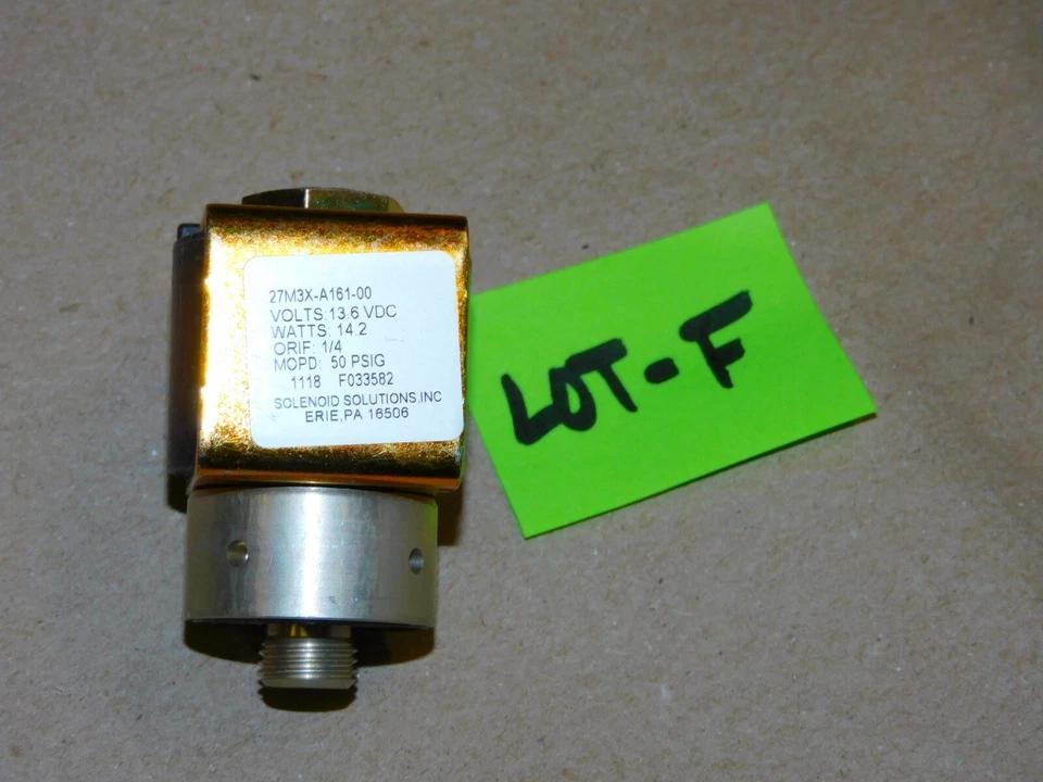 Solenoid Solutions 27M3X-A161-00 13.6VDC 1/4 ORFACE 50 PSIG 27M3XA16100 - Image 2 of 4
