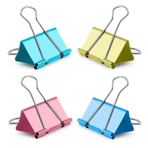 Colored Jumbo Binder Clips 2.4 inch, Extra Large Binder Clips for Office (8 Pcs)