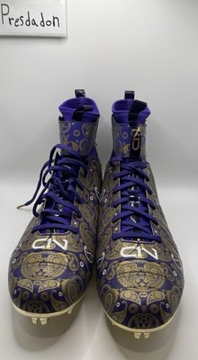 Under Armour C1N MC LE Purple Gold Football Cleats | eBay display picture 3