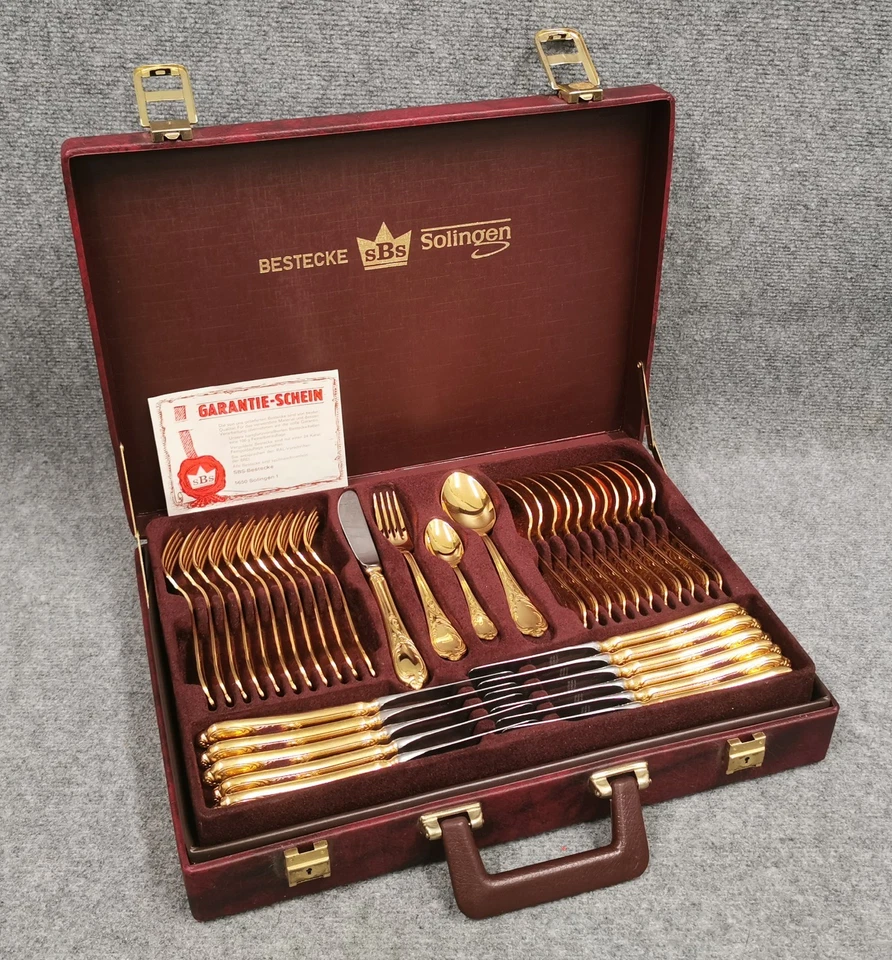 SBS Solingen Besteckset 23/24 Karat vergoldet 82-teilig Besteck ähnl. Wien - Bild 2 von 4