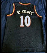  Mookie Blaylock Large Atlanta Hawks Champion NBA Basketball Jersey Black 