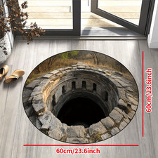  Round Soft Fluffy Shaggy Non-Slip Resistant Machine Washable Mat-Polyester Circ