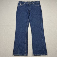 Vintage Levis 517 Jeans Mens 36x30 Bootcut Orange Tab Dark Wash Made In USA EUC